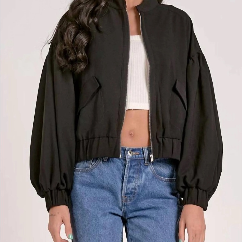 Elan NWT Black Bomber Jacket